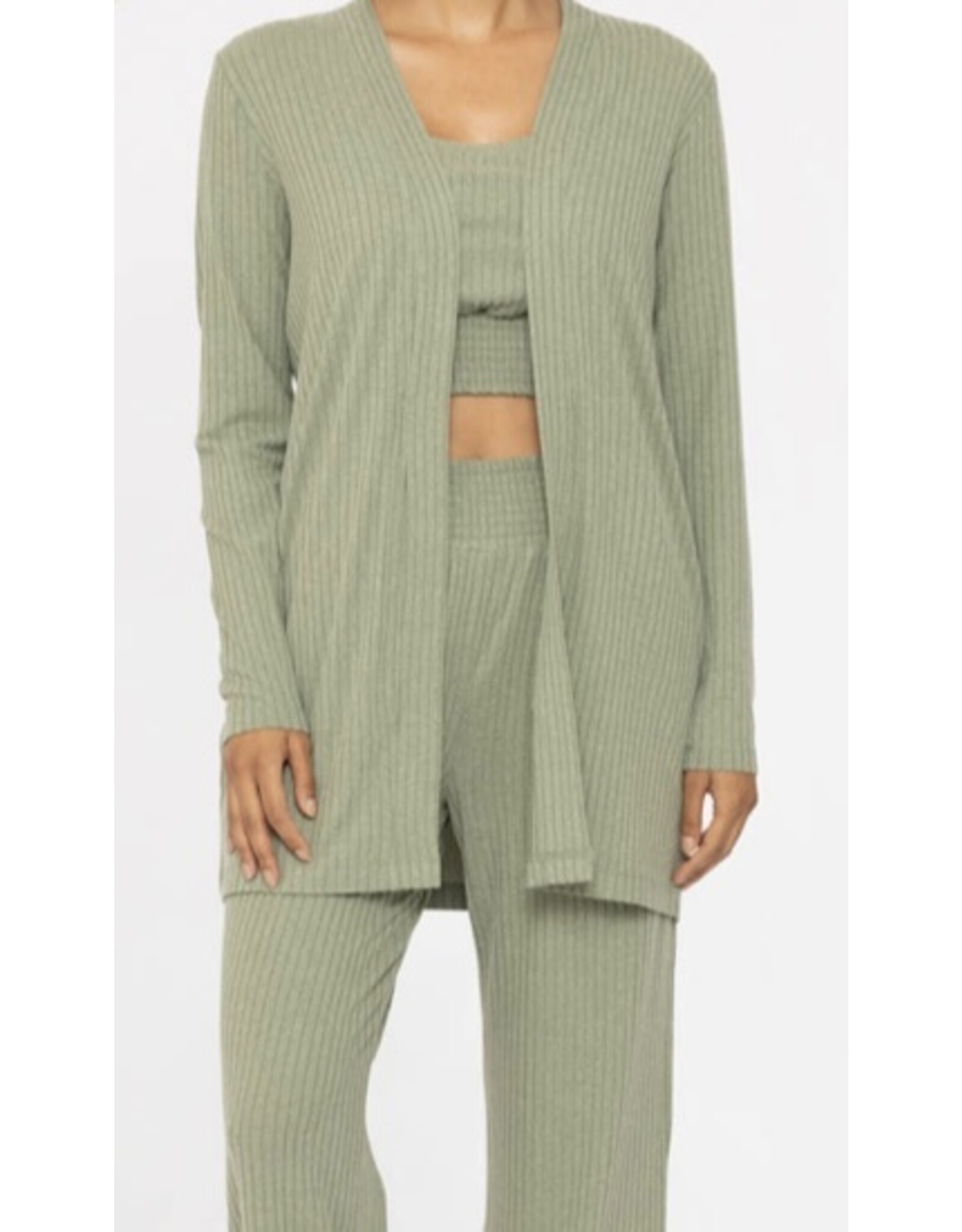 mono b  Soft Ribbed Longline Cardigan