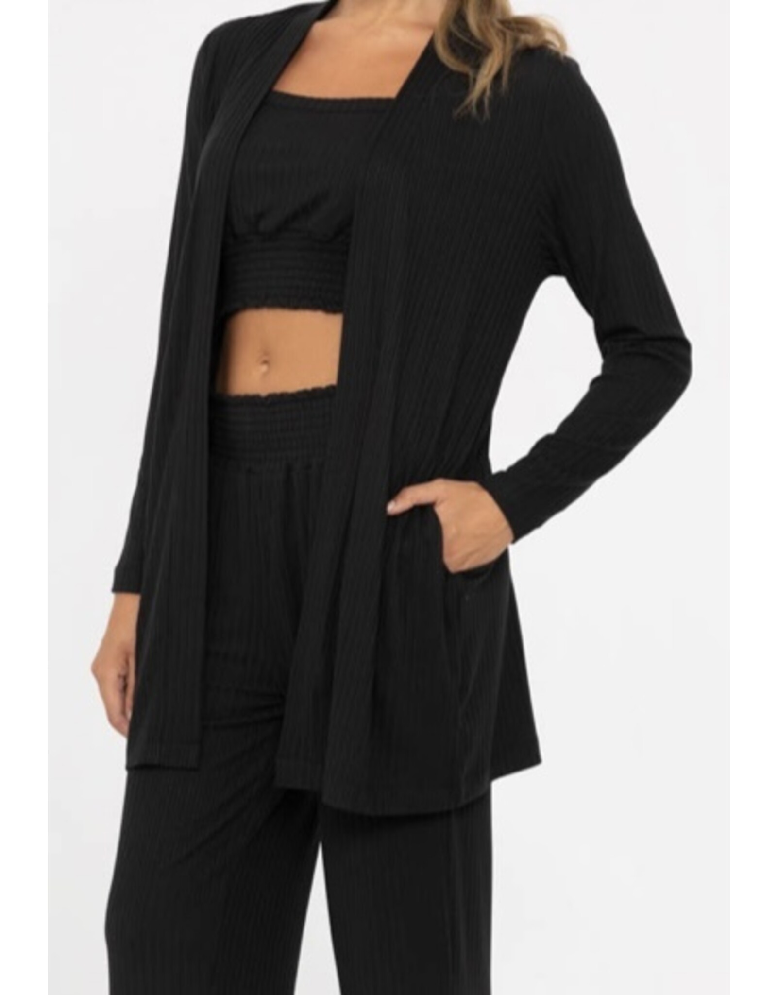 mono b  Soft Ribbed Longline Cardigan