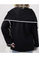 Elan Blanket Stitch Jacket w/ Detachable Scarf