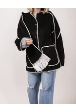Elan Blanket Stitch Jacket w/ Detachable Scarf