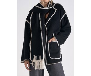 ジャケット・アウター scarf docking drape coat scarf docking drape coat