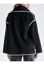 Elan Blanket Stitch Jacket w/ Detachable Scarf