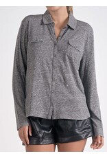 Elan long slv button down shirt