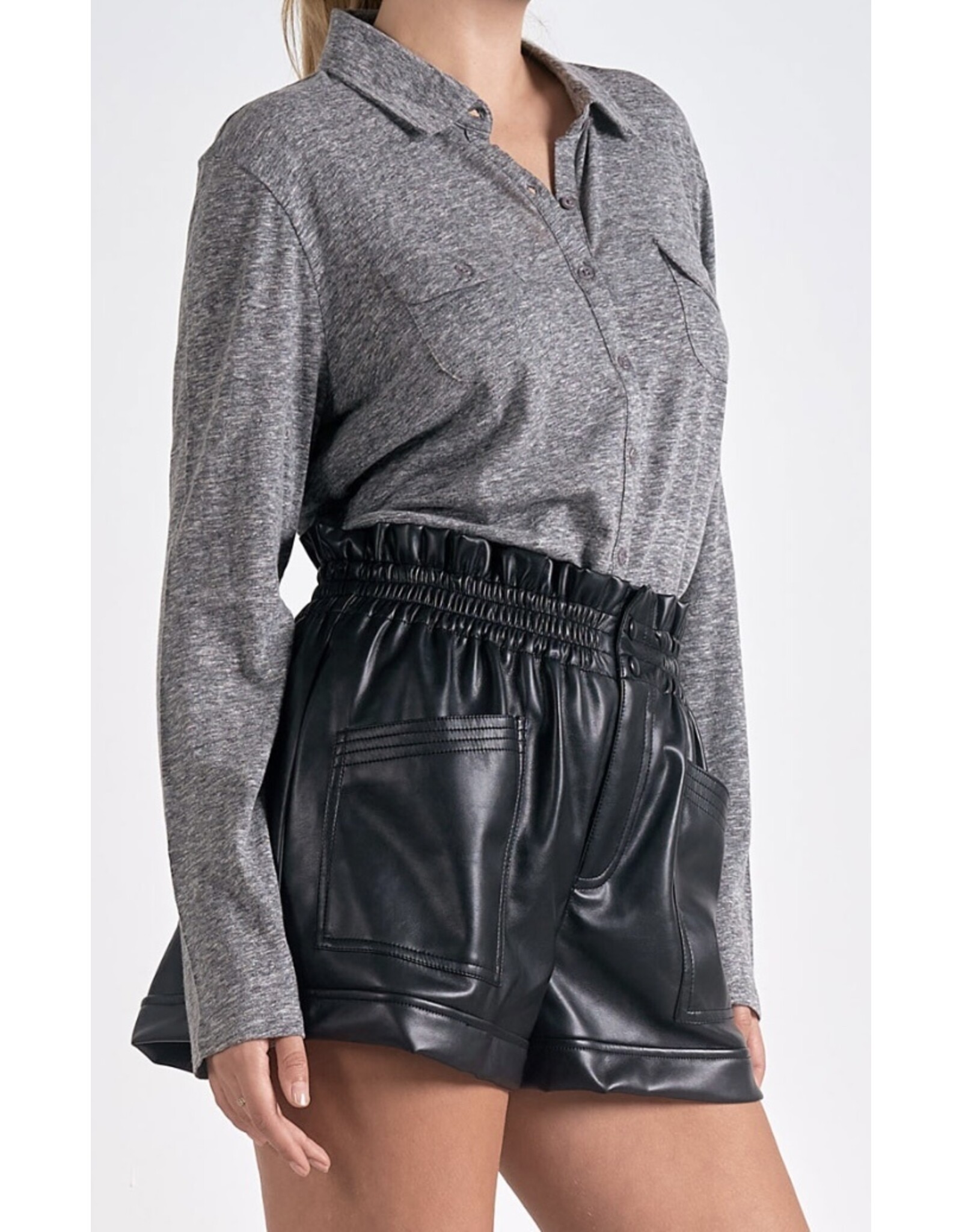 Elan long slv button down shirt