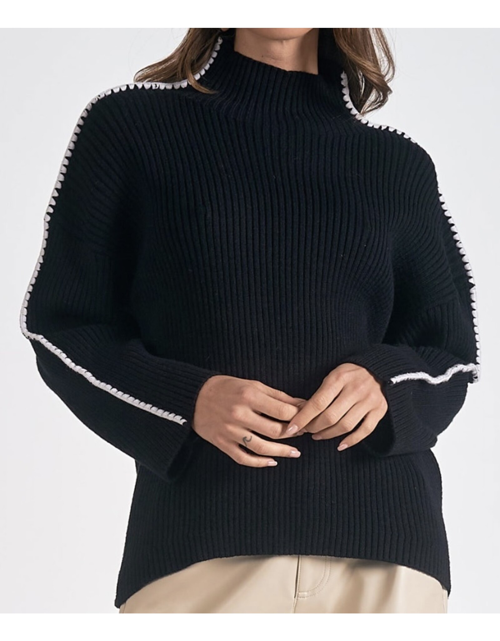 Elan elan Bree black & white sweater