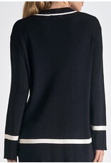 elan Black & white classic v neck sweater