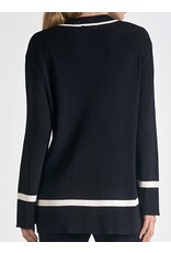 elan Black & white classic v neck sweater