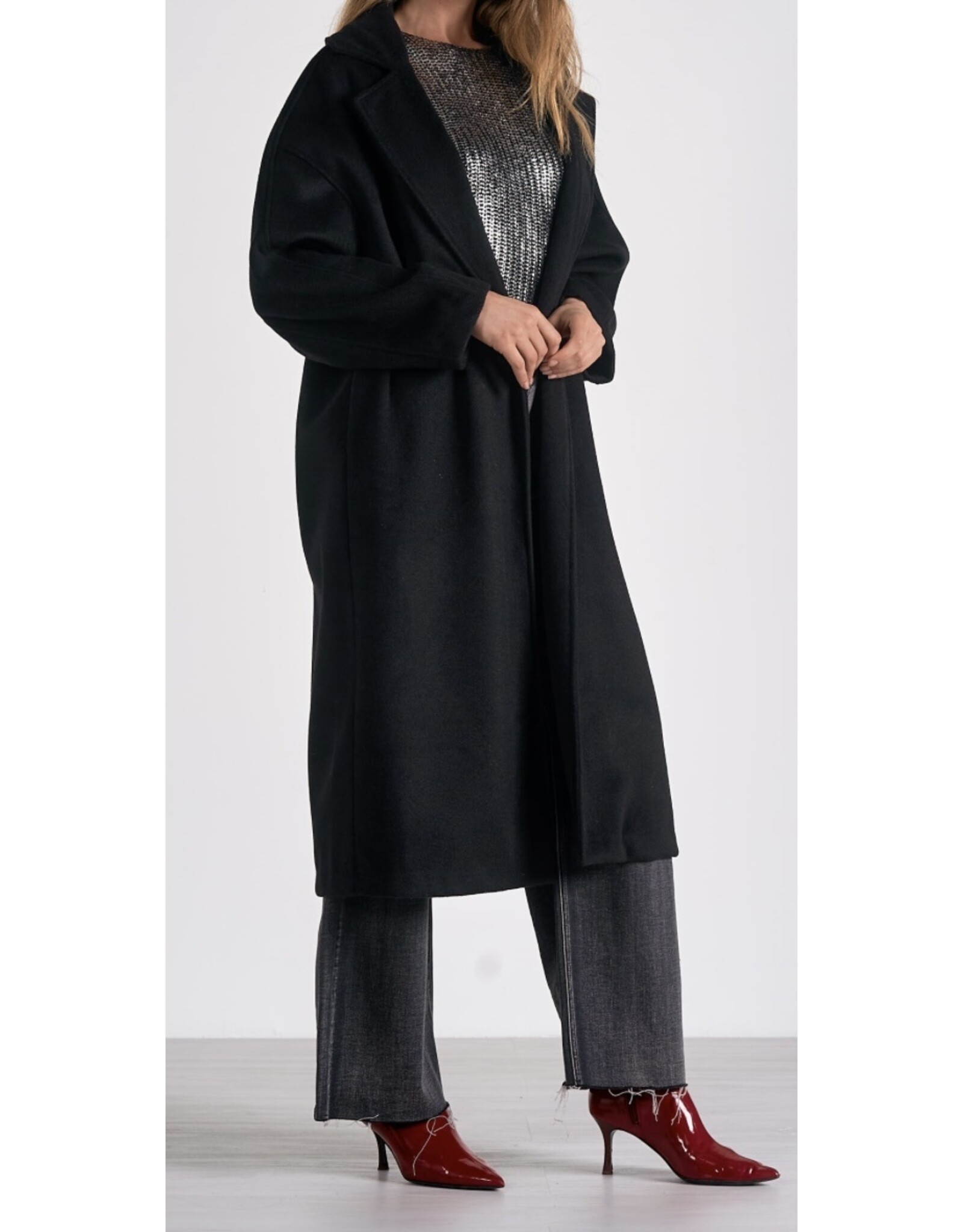 Elan elan long black coat
