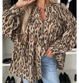 LATA Oversized leopard beige blouse