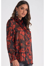 Elan Elan red floral blouse