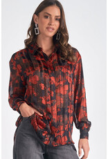 Elan Elan red floral blouse
