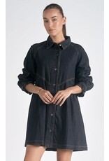 Elan Elan black denim flouncy dress