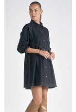 Elan Elan black denim flouncy dress