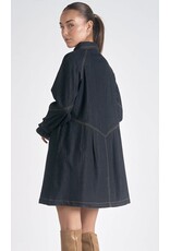 Elan Elan black denim flouncy dress