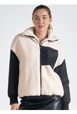 Elan Elan colorblock faux fur jacket