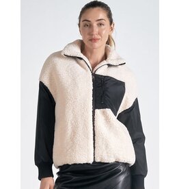 Elan Elan colorblock faux fur jacket
