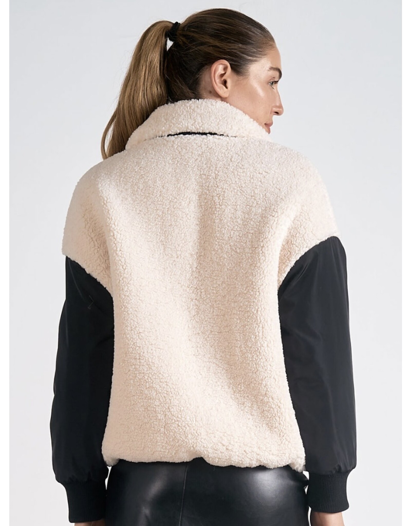 Elan Elan colorblock faux fur jacket