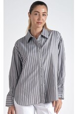 Elan Elan grey & white stripe blouse