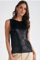 Elan Elan Shiny Sleeveless Crewneck Sweater