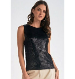 Elan Elan Shiny Sleeveless Crewneck Sweater