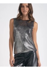 Elan Elan Shiny Sleeveless Crewneck Sweater
