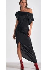 Elan Elan glitter dress w/ midi cap slvs