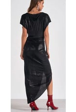 Elan Elan glitter dress w/ midi cap slvs