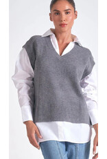 Elan Elan grey & white sweater vest combo Elan Elan grey & white sweater vest combo