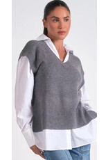 Elan Elan grey & white sweater vest combo Elan Elan grey & white sweater vest combo