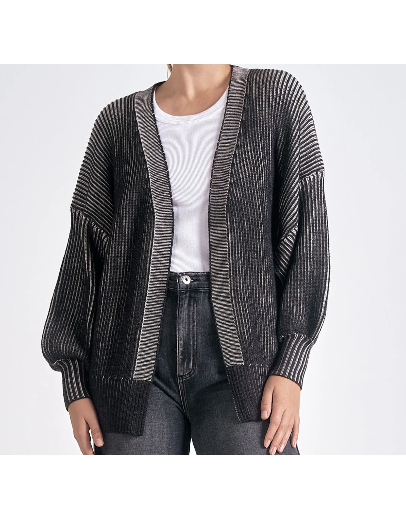 Elan Elan ombré ribbed open cardigan