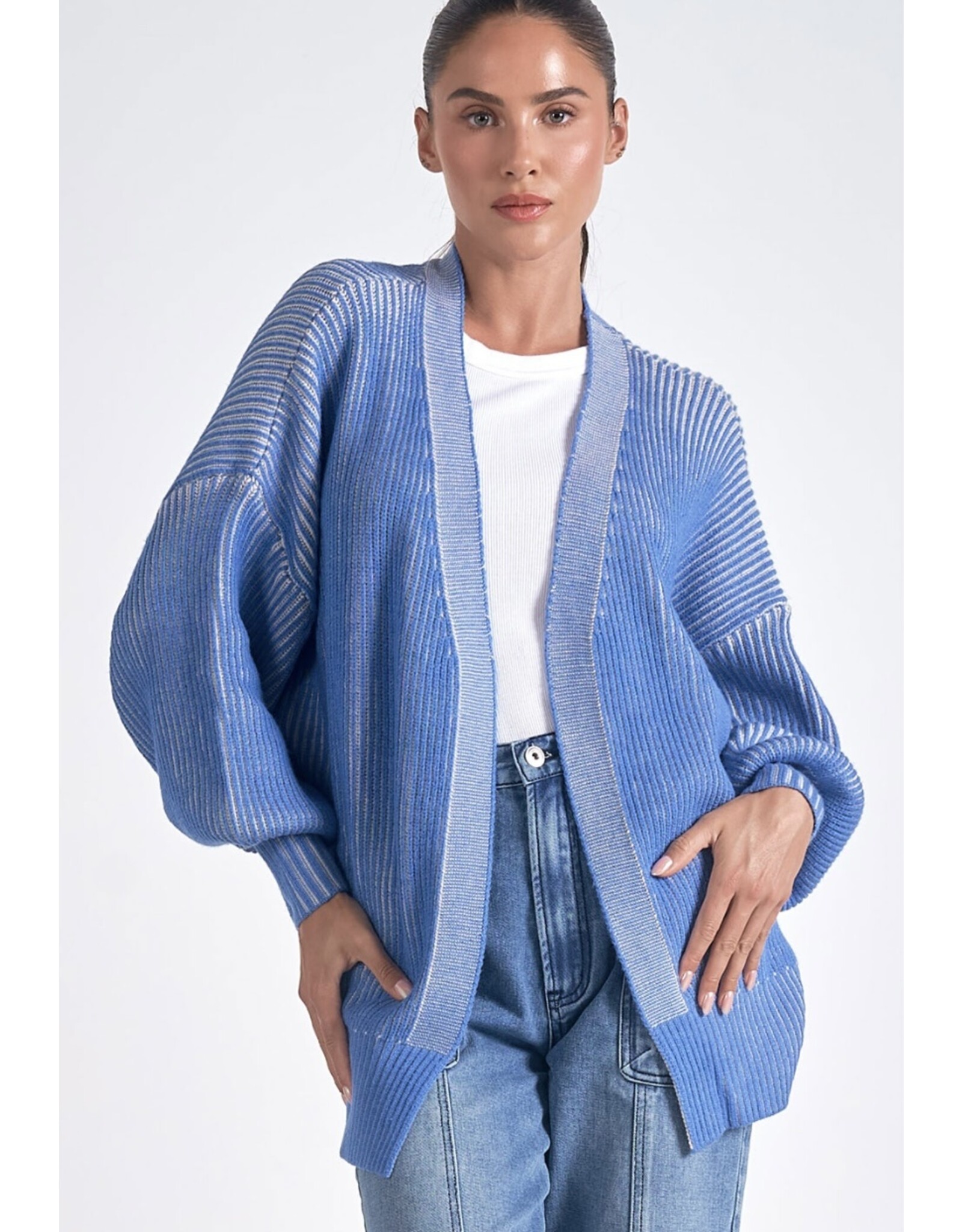 Elan Elan ombré ribbed open cardigan