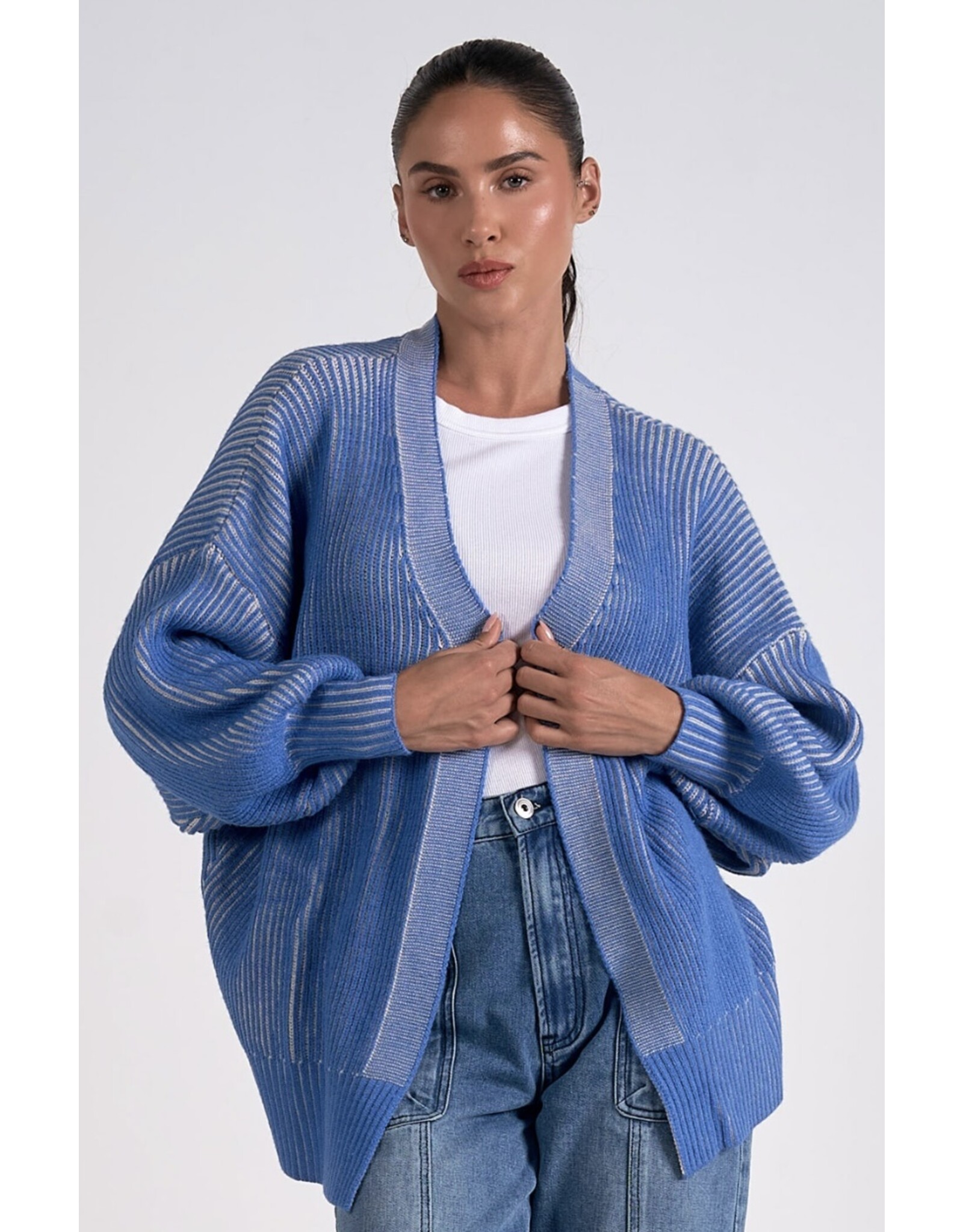 Elan Elan ombré ribbed open cardigan