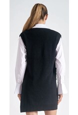 Elan Elan V neck black sweater layered dress