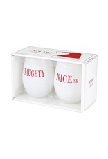 Santa Barbara Designs Naughty/Niceish (set of 2) wine glasses