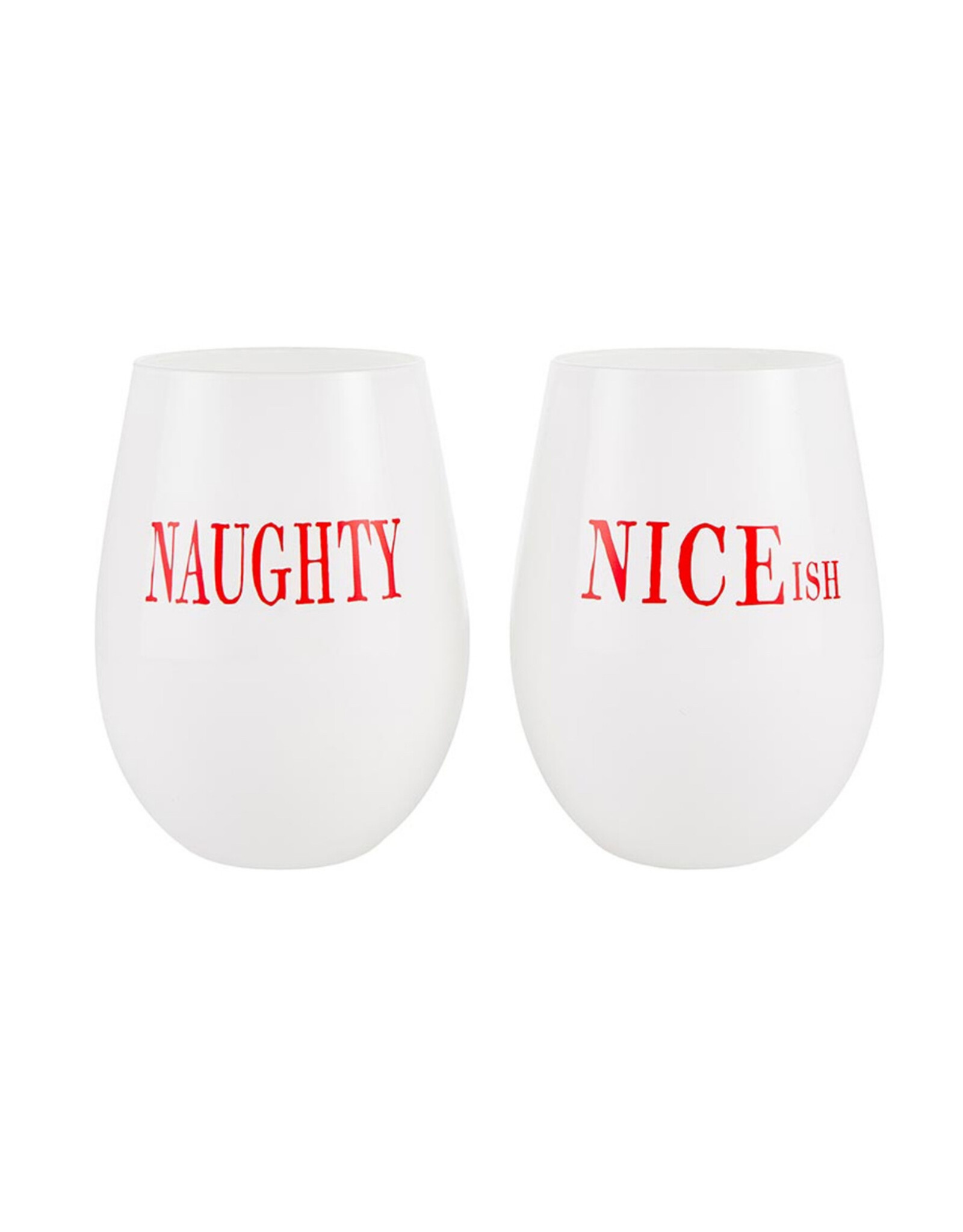 Santa Barbara Designs Naughty/Niceish (set of 2) wine glasses