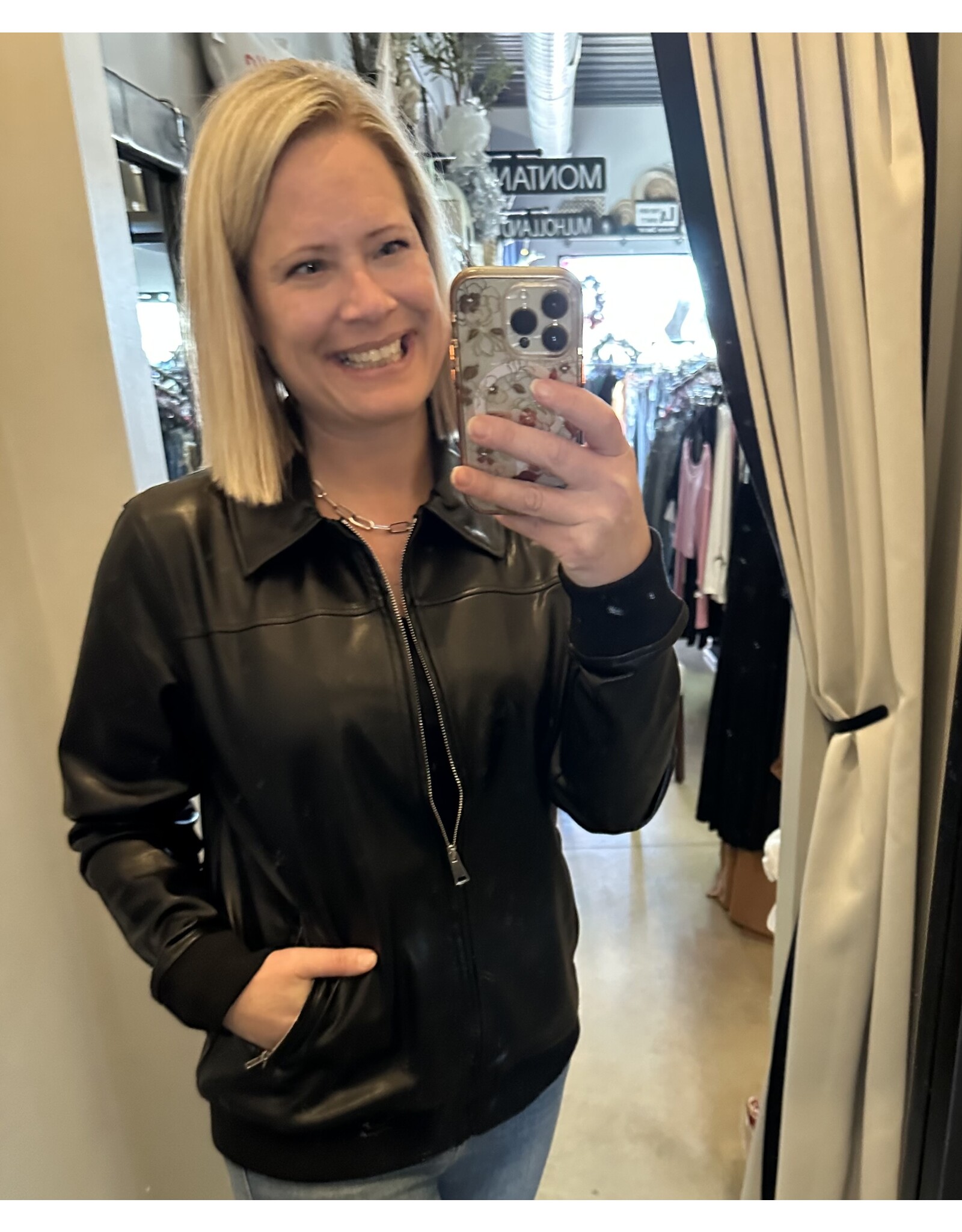 mono b vegan leather biker jacket