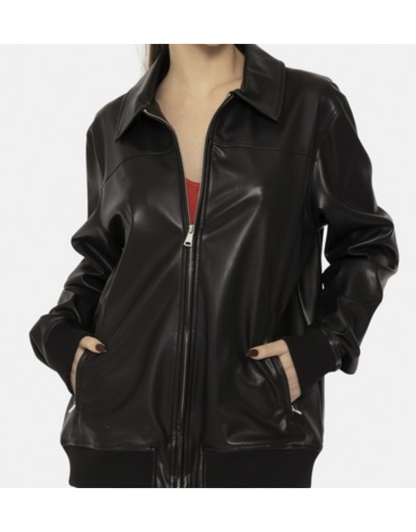 mono b vegan leather biker jacket
