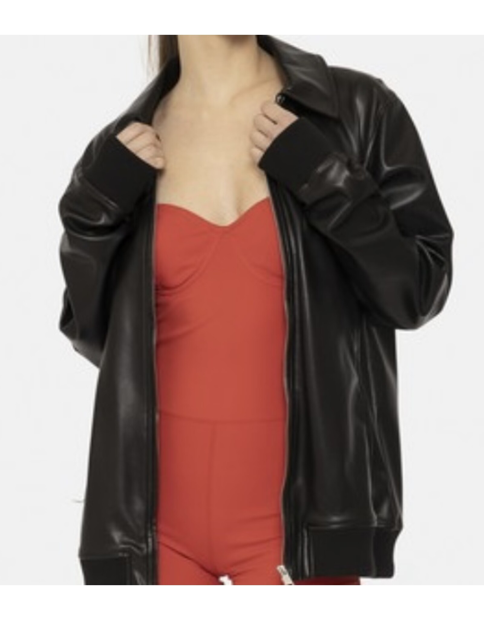 mono b vegan leather biker jacket