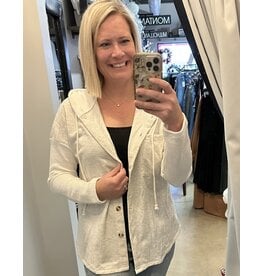 LATA Gray hooded jacket w/ knit slv