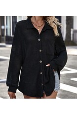 LATA Waffle knit button down top