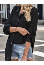 LATA Waffle knit button down top