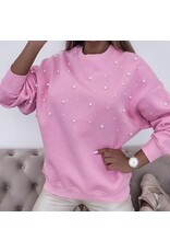 LATA Pink Pearl Ribbed Sweatshirt