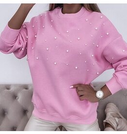 LATA Pink Pearl Ribbed Sweatshirt