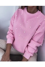 LATA Pink Pearl Ribbed Sweatshirt