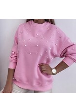 LATA Pink Pearl Ribbed Sweatshirt