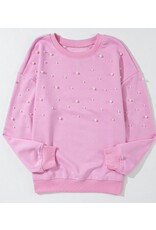 LATA Pink Pearl Ribbed Sweatshirt