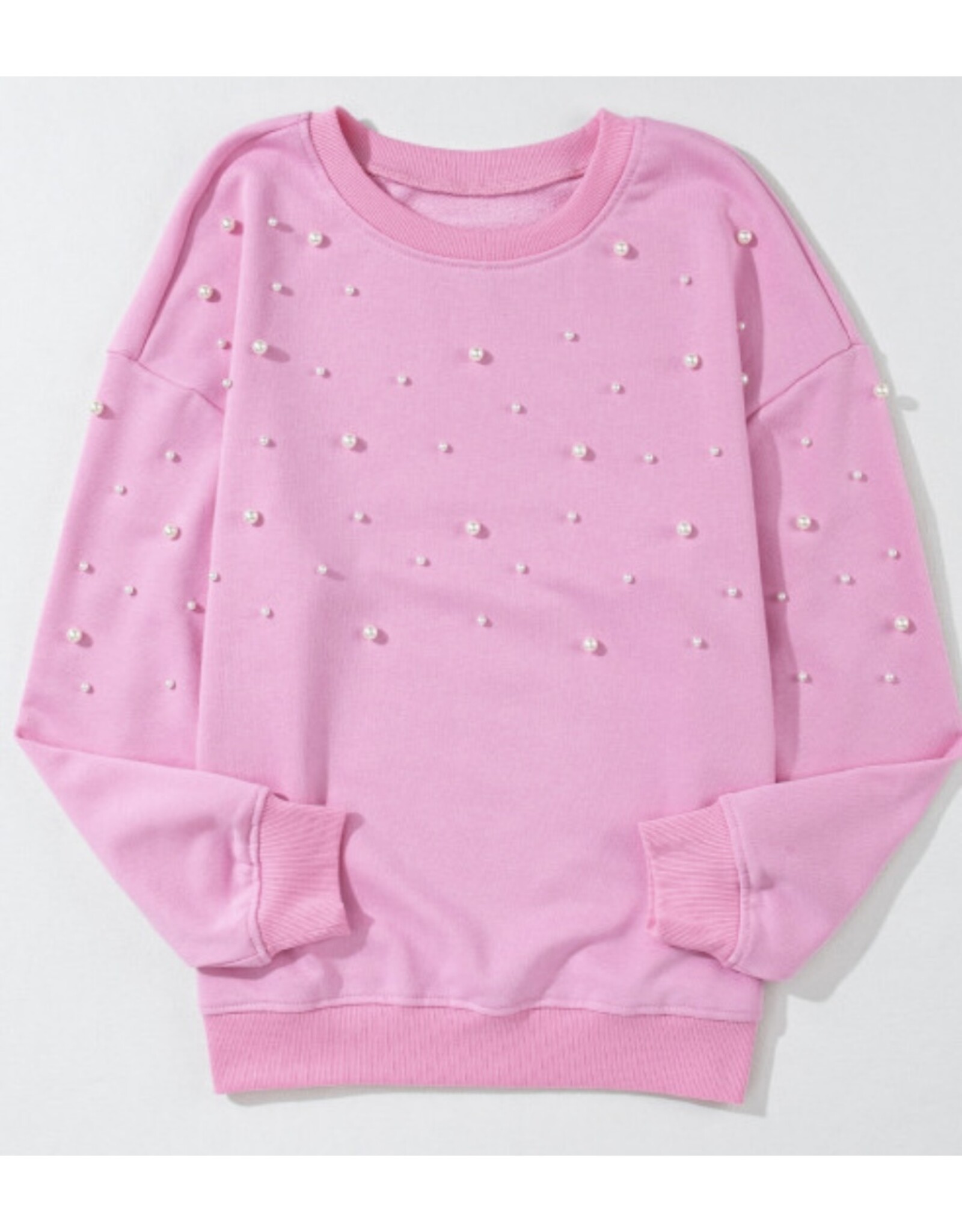 LATA Pink Pearl Ribbed Sweatshirt