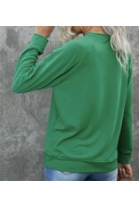 LATA LUCKY Chenille Embroidered Sweatshirt