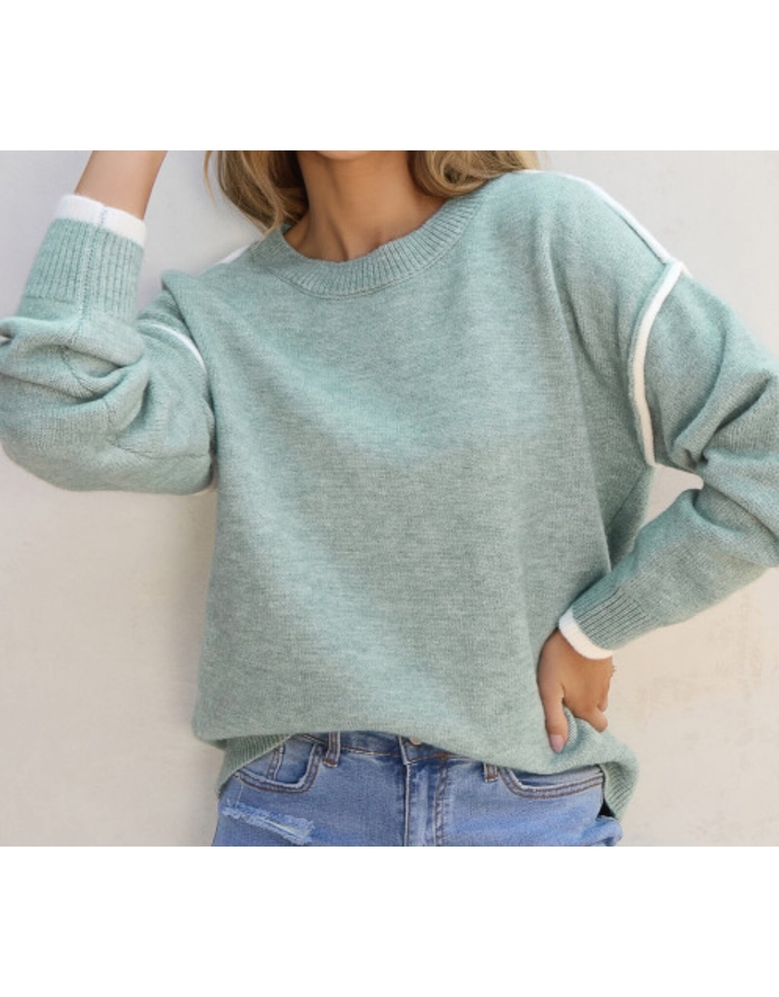 LATA Jade Contrasting Edge Sweater