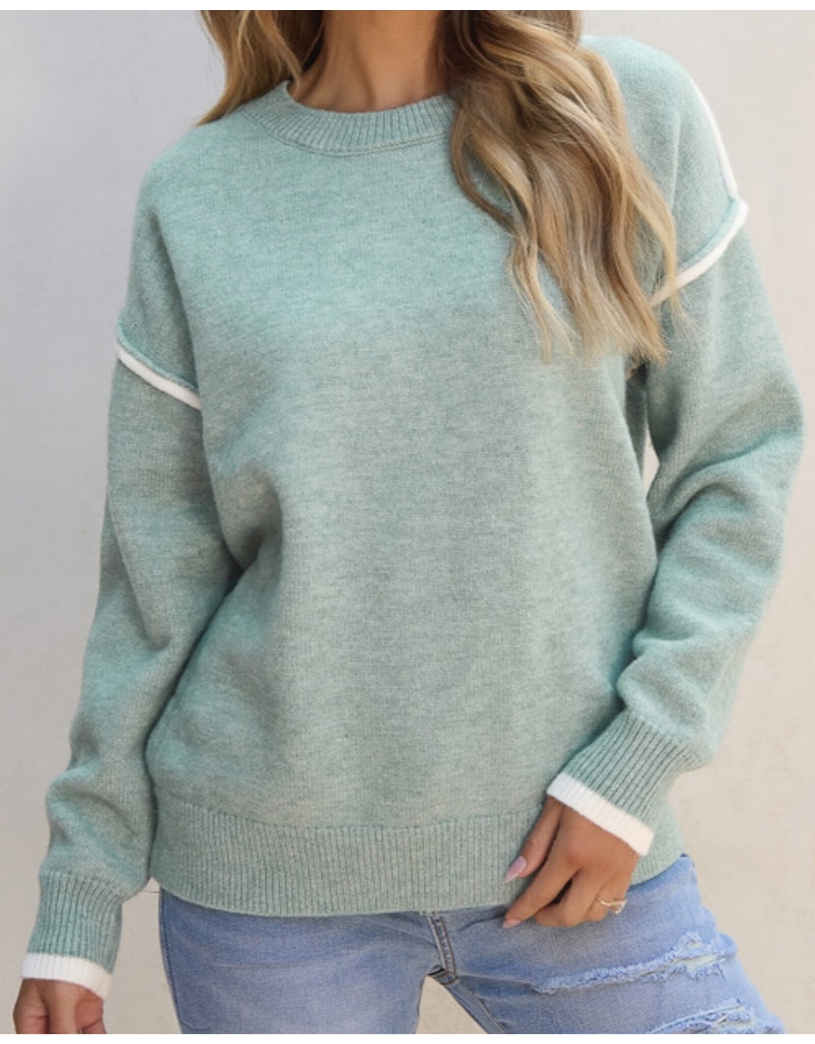 LATA Jade Contrasting Edge Sweater